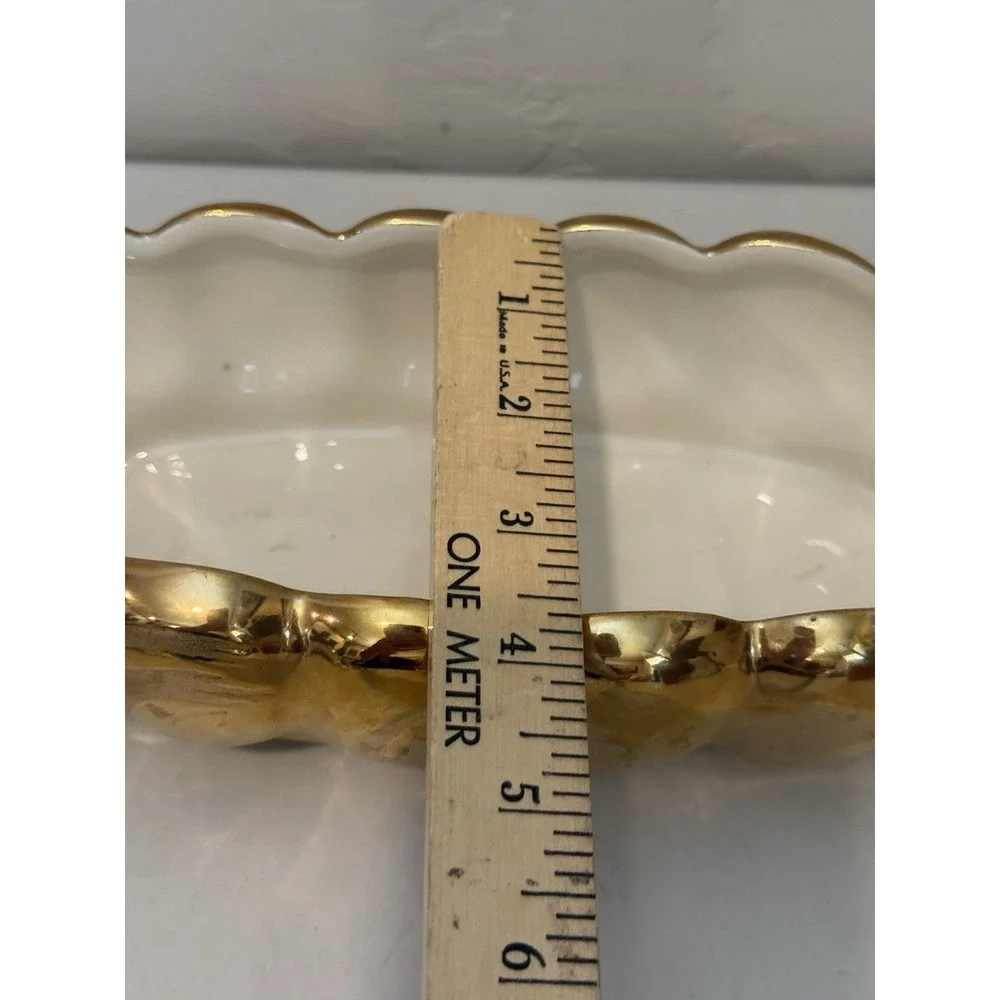 Vintage Swetye Pottery‎ Salem Ohio 22K Gold Planter Bowl Mid Century ~10 x 4